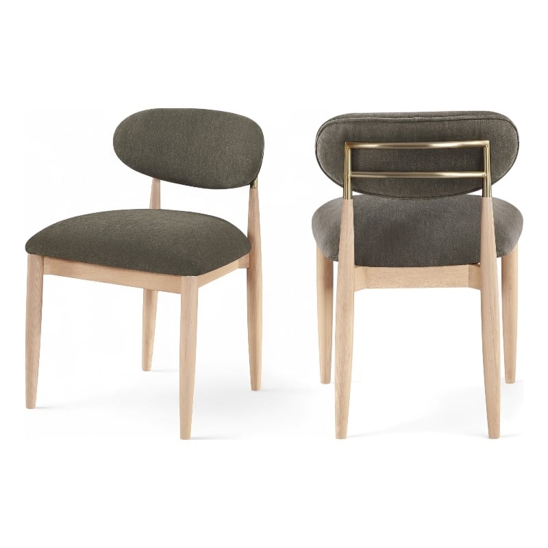 Meridian Furniture Riccio Brown Performance Fabric Dining Side Chair (Set of 2)