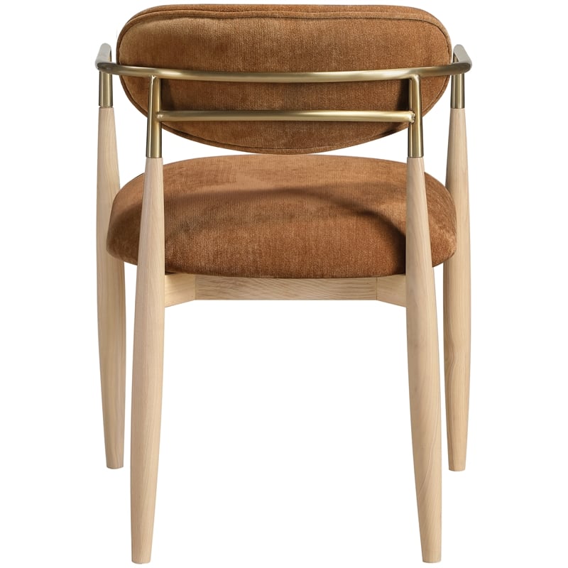 Meridian Furniture Riccio Cognac Performance Fabric Dining Arm Chair (Set of 2)