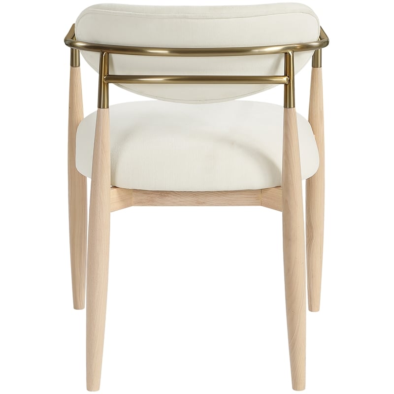 Meridian Furniture Riccio Cream Performance Fabric Dining Arm Chair (Set of 2)