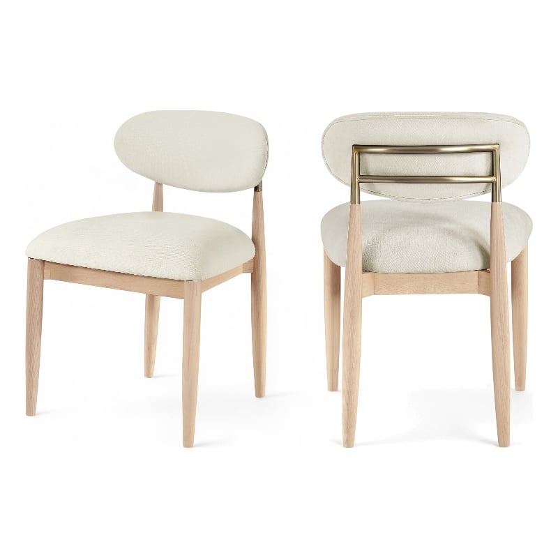 Meridian Furniture Riccio Cream Performance Fabric Dining Side Chair (Set of 2)