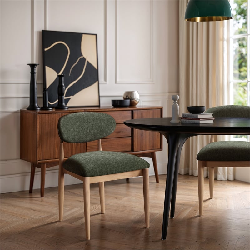 Meridian Furniture Riccio Olive Performance Fabric Dining Side Chair (Set of 2)