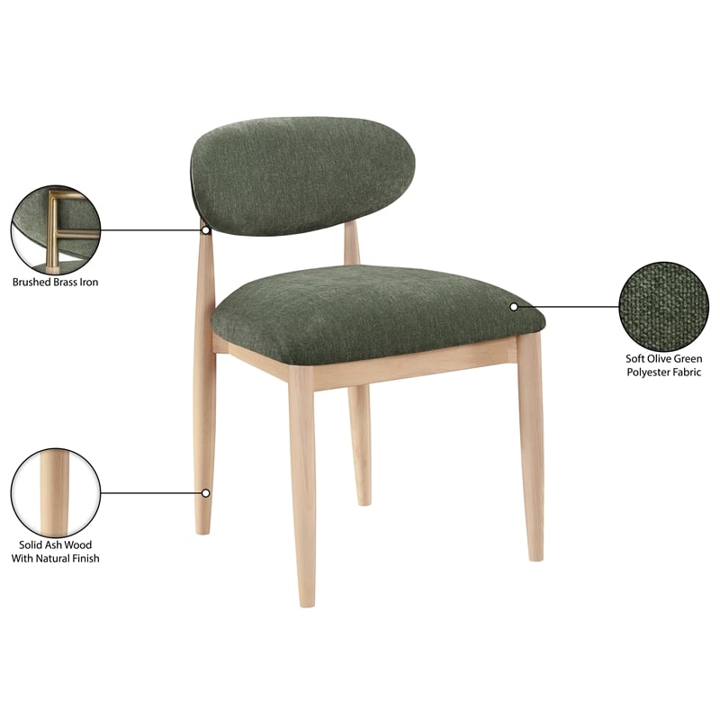 Meridian Furniture Riccio Olive Performance Fabric Dining Side Chair (Set of 2)