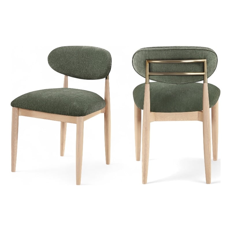 Meridian Furniture Riccio Olive Performance Fabric Dining Side Chair (Set of 2)