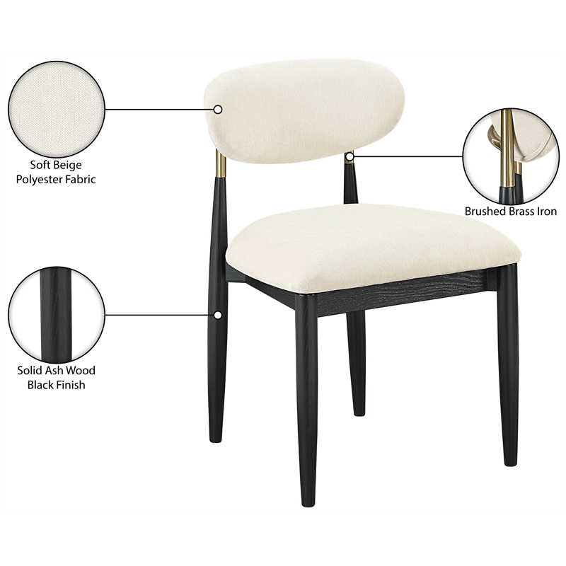 Meridian Furniture Riccio Beige Performance Fabric Dining Side Chair (Set of 2)