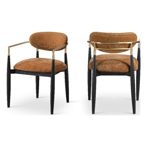 Meridian Furniture Riccio Cognac Performance Fabric Dining AC (Set of 2)