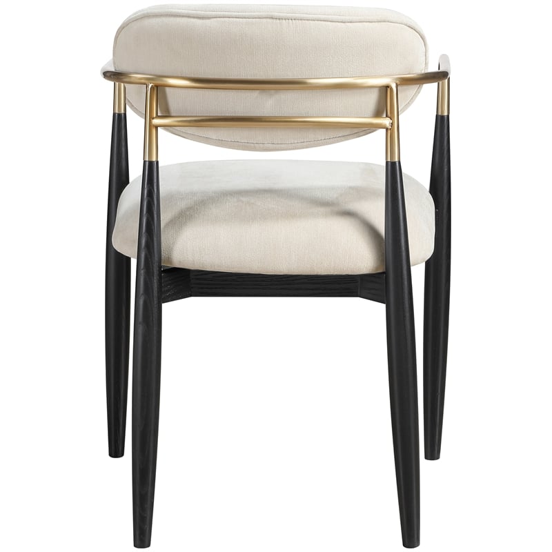 Meridian Furniture Riccio Cream Performance Fabric Dining Arm Chair (Set of 2)