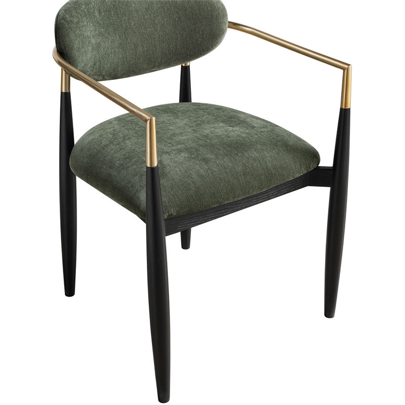 Meridian Furniture Riccio Olive Performance Fabric Dining Arm Chair (Set of 2)
