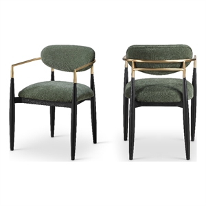 Meridian Furniture Riccio Olive Performance Fabric Dining Arm Chair (Set of 2)