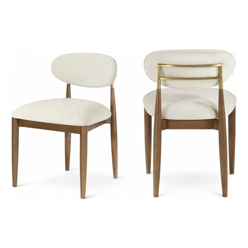 Meridian Furniture Riccio Cream Performance Fabric Dining Side Chair (Set of 2)