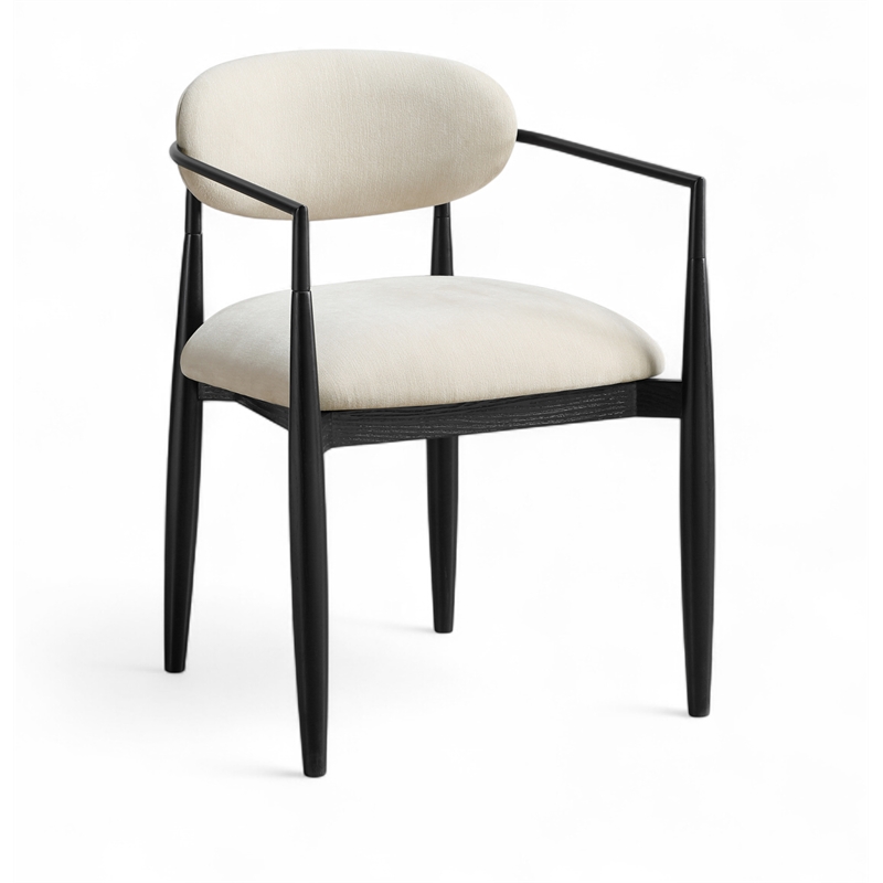 Meridian Furniture Riccio Beige Performance Fabric Dining Arm Chair (Set of 2)