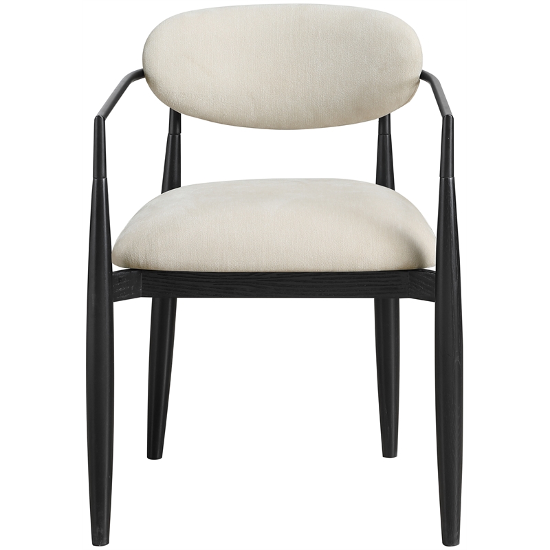 Meridian Furniture Riccio Beige Performance Fabric Dining Arm Chair (Set of 2)