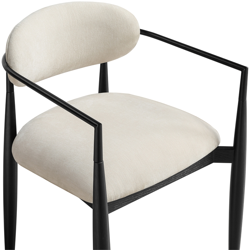 Meridian Furniture Riccio Beige Performance Fabric Dining Arm Chair (Set of 2)