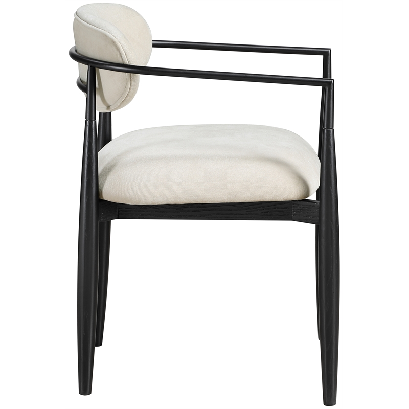 Meridian Furniture Riccio Beige Performance Fabric Dining Arm Chair (Set of 2)