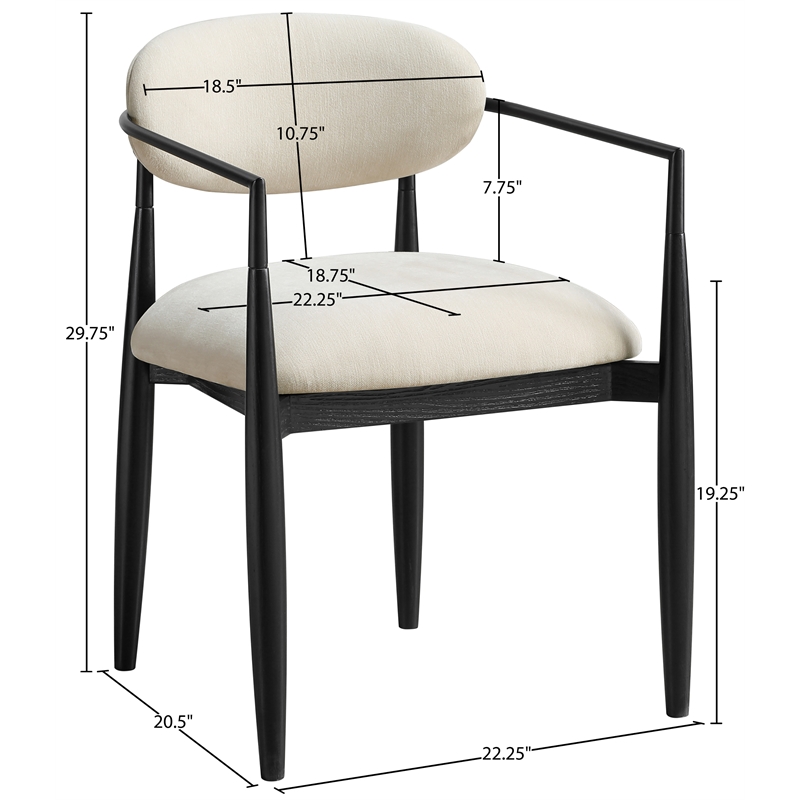 Meridian Furniture Riccio Beige Performance Fabric Dining Arm Chair (Set of 2)