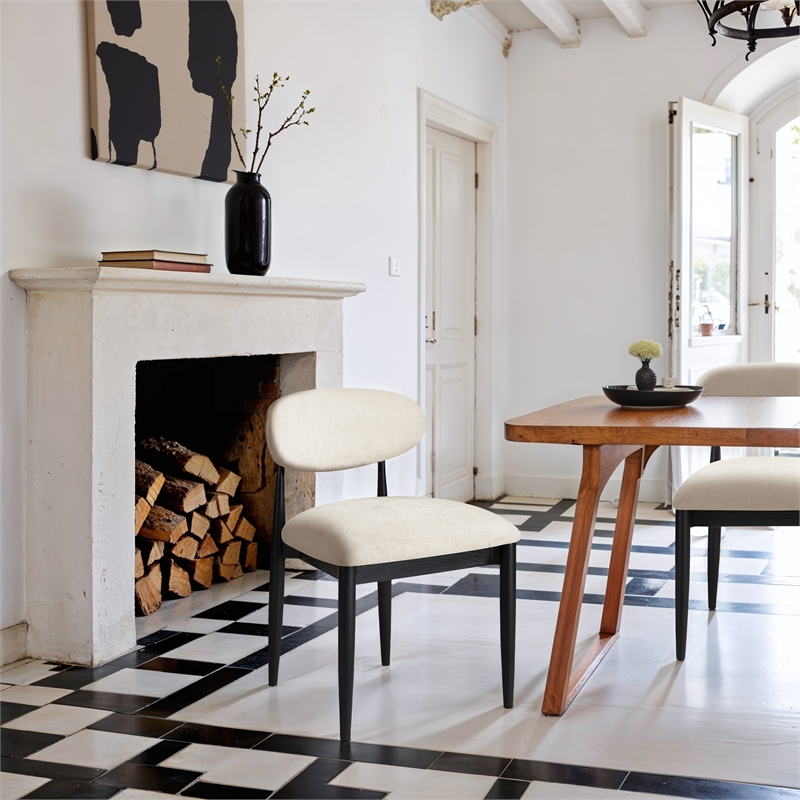 Meridian Furniture Riccio Beige Performance Fabric Dining Side Chair (Set of 2)