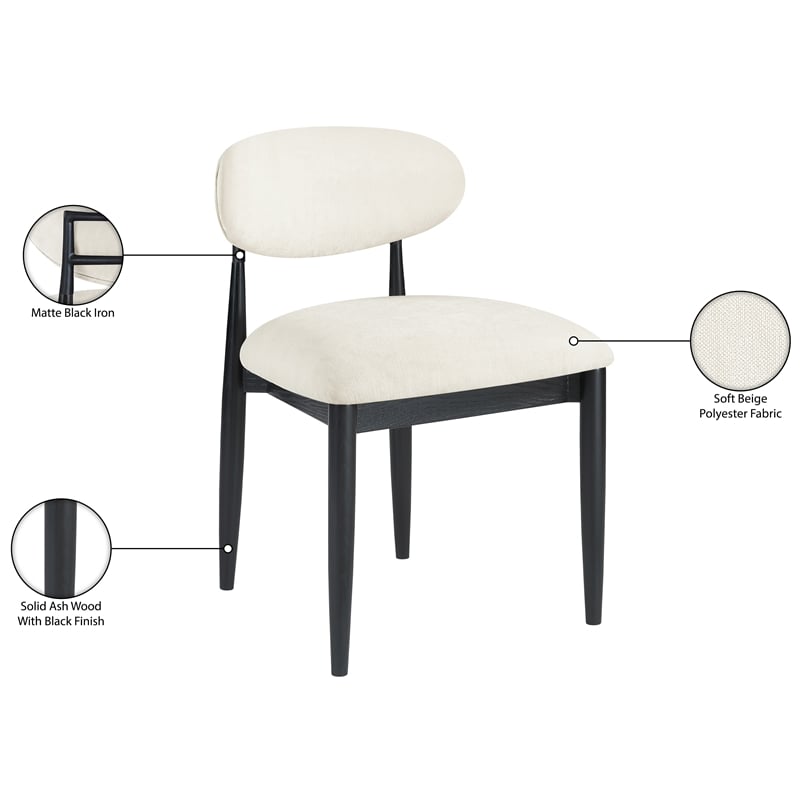 Meridian Furniture Riccio Beige Performance Fabric Dining Side Chair (Set of 2)