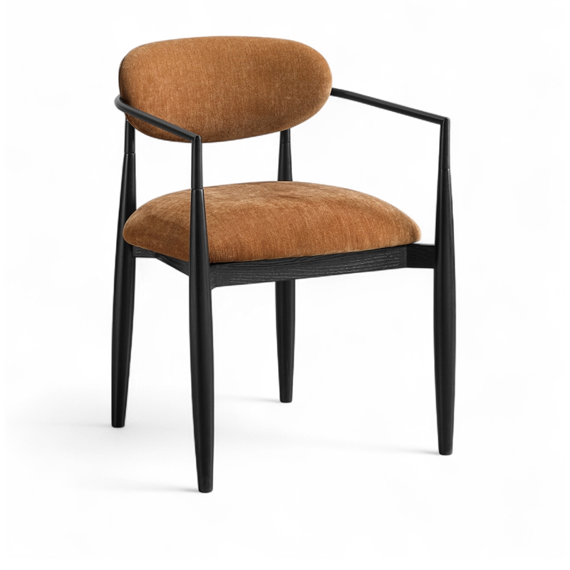 Meridian Furniture Riccio Cognac Performance Fabric Dining Arm Chair (Set of 2)