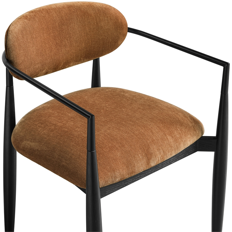 Meridian Furniture Riccio Cognac Performance Fabric Dining Arm Chair (Set of 2)