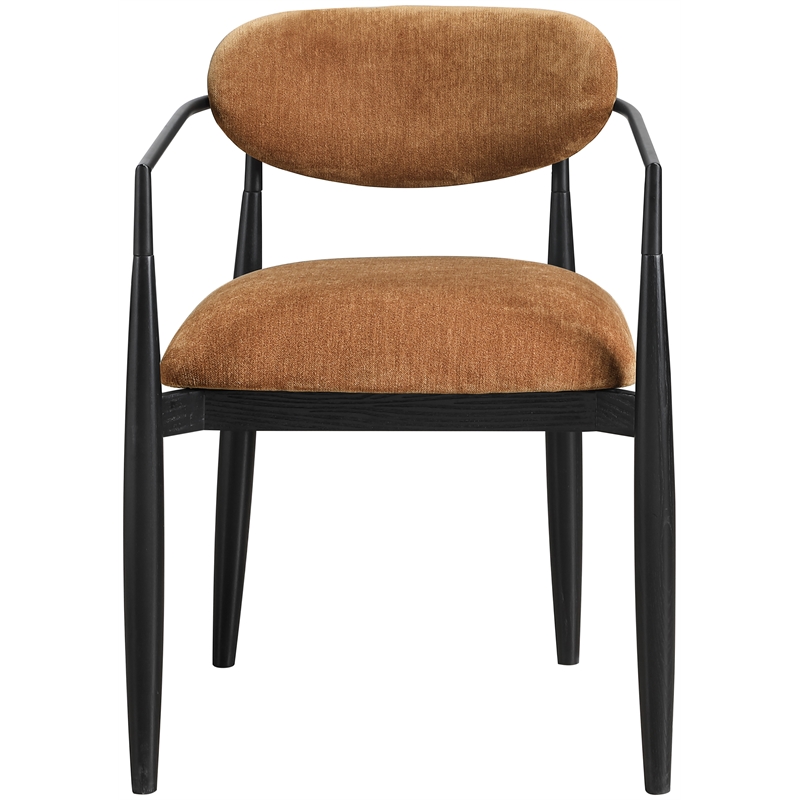 Meridian Furniture Riccio Cognac Performance Fabric Dining Arm Chair (Set of 2)