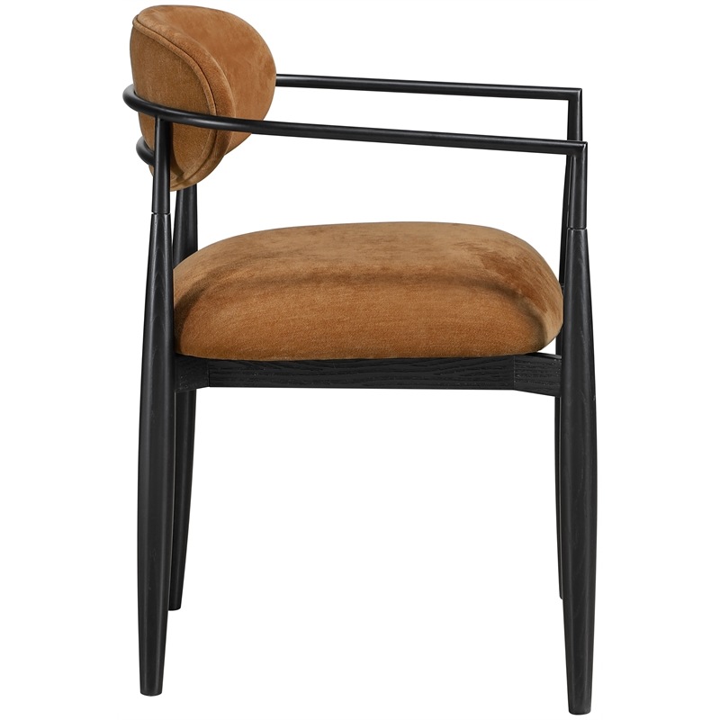 Meridian Furniture Riccio Cognac Performance Fabric Dining Arm Chair (Set of 2)