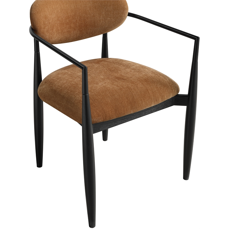 Meridian Furniture Riccio Cognac Performance Fabric Dining Arm Chair (Set of 2)