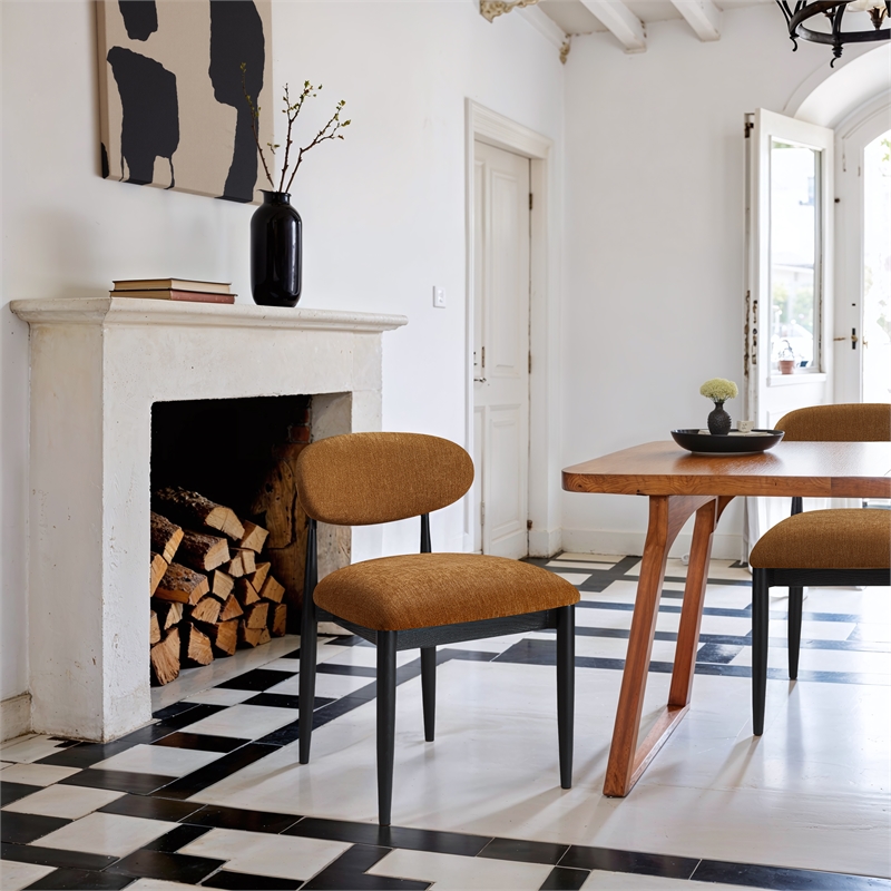 Meridian Furniture Riccio Cognac Performance Fabric Dining Side Chair (Set of 2)