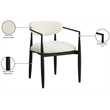 Meridian Furniture Riccio Cream Performance Fabric Dining Arm Chair (Set of 2)