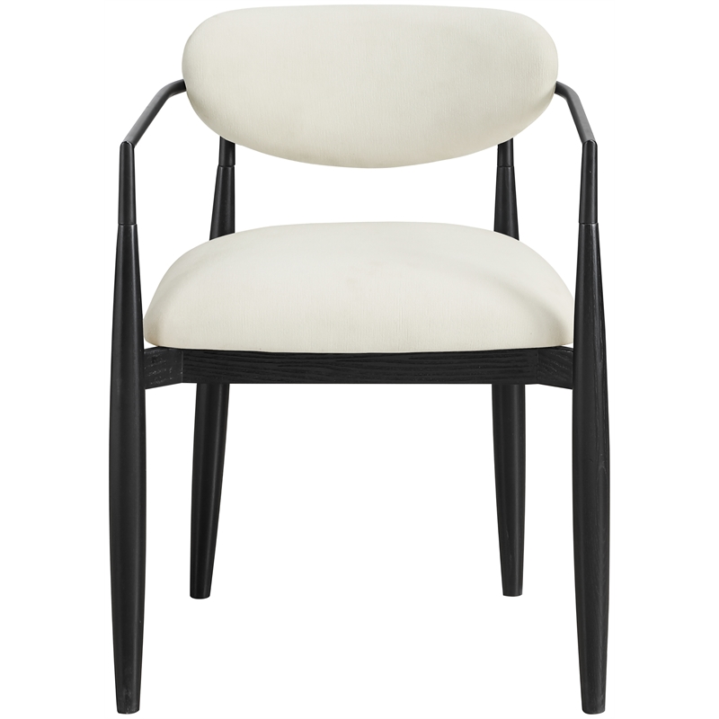 Meridian Furniture Riccio Cream Performance Fabric Dining Arm Chair (Set of 2)