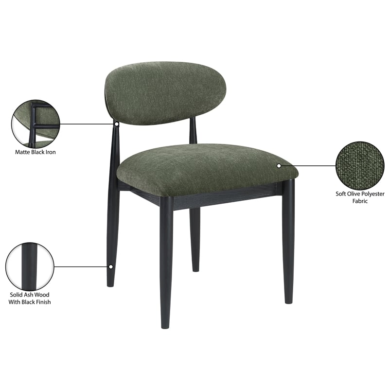 Meridian Furniture Riccio Olive Performance Fabric Dining Side Chair (Set of 2)