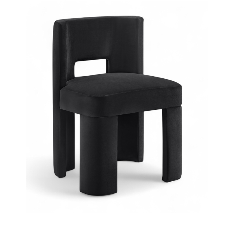 Meridian Furniture Zuno Black Velvet Performance Fabric Dining Chair (Set of 2)