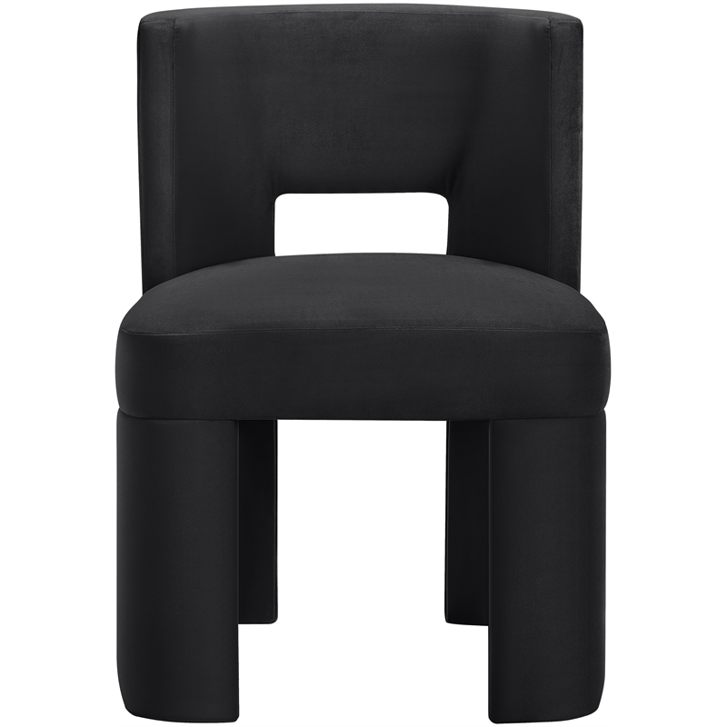 Meridian Furniture Zuno Black Velvet Performance Fabric Dining Chair (Set of 2)