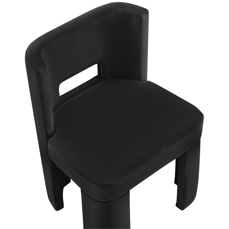 Meridian Furniture Zuno Black Velvet Performance Fabric Dining Chair (Set of 2)