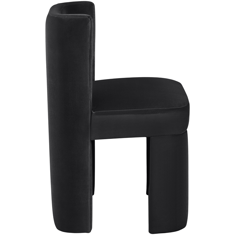 Meridian Furniture Zuno Black Velvet Performance Fabric Dining Chair (Set of 2)