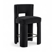 Meridian Furniture Zuno Black Velvet Performance Fabric Counter Stool (Set of 2)