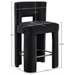 Meridian Furniture Zuno Black Velvet Performance Fabric Counter Stool (Set of 2)