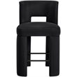 Meridian Furniture Zuno Black Velvet Performance Fabric Counter Stool (Set of 2)