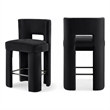 Meridian Furniture Zuno Black Velvet Performance Fabric Counter Stool (Set of 2)