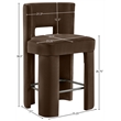 Meridian Furniture Zuno Brown Velvet Performance Fabric Counter Stool (Set of 2)