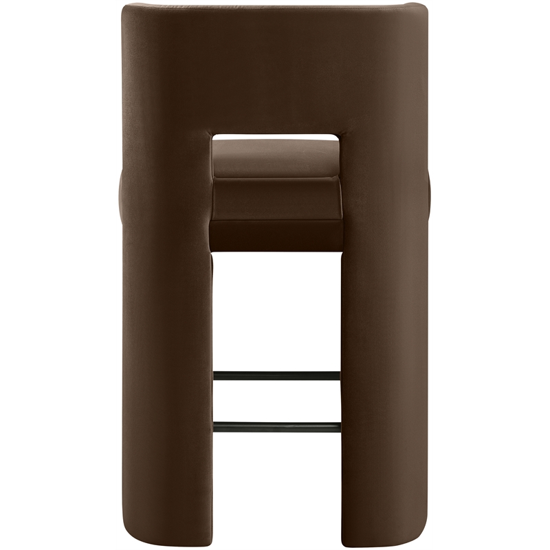 Meridian Furniture Zuno Brown Velvet Performance Fabric Counter Stool (Set of 2)
