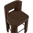 Meridian Furniture Zuno Brown Velvet Performance Fabric Counter Stool (Set of 2)