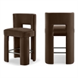 Meridian Furniture Zuno Brown Velvet Performance Fabric Counter Stool (Set of 2)