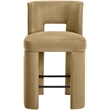 Meridian Furniture Zuno Camel Velvet Performance Fabric Counter Stool (Set of 2)