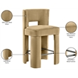 Meridian Furniture Zuno Camel Velvet Performance Fabric Counter Stool (Set of 2)