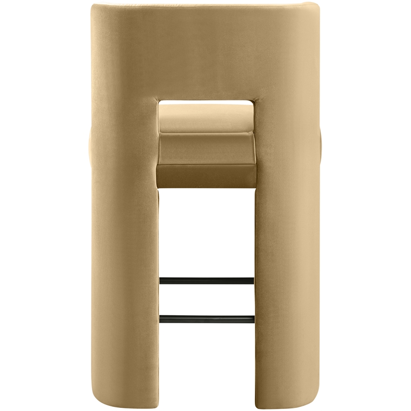 Meridian Furniture Zuno Camel Velvet Performance Fabric Counter Stool (Set of 2)