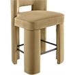 Meridian Furniture Zuno Camel Velvet Performance Fabric Counter Stool (Set of 2)
