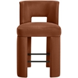 Meridian Furniture Zuno Cognac Velvet Performance Fabric CounterStool (Set of 2)