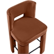 Meridian Furniture Zuno Cognac Velvet Performance Fabric CounterStool (Set of 2)