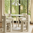 Meridian Furniture Zuno Cream Velvet Performance Fabric Counter Stool (Set of 2)