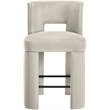 Meridian Furniture Zuno Cream Velvet Performance Fabric Counter Stool (Set of 2)