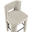 Meridian Furniture Zuno Cream Velvet Performance Fabric Counter Stool (Set of 2)